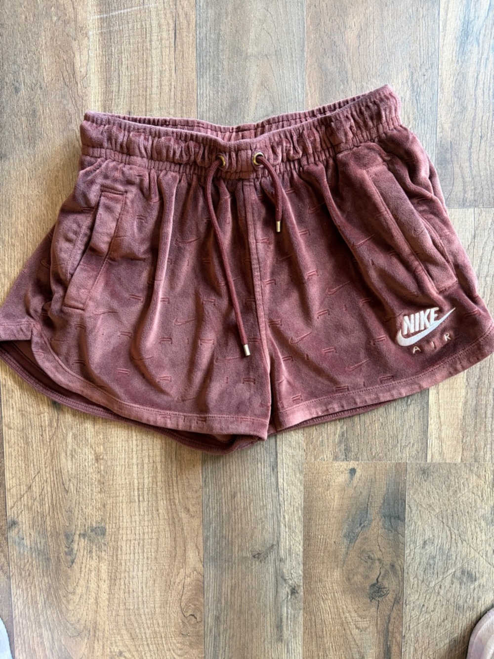 Nike Air Women's Brown Velour Drawstring Shorts size XS